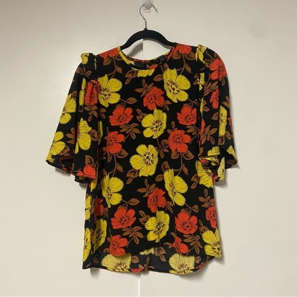 Ann Taylor floral Print flare sleeves blouse Size Small - Picture 1 of 7